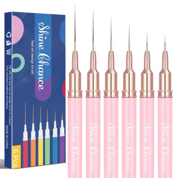 Wholesale Custom Logo Pink Handle Gel Nail Art Brush Set