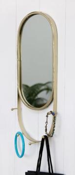 21680 metal mirror with shelf and hooks