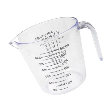 Clear Plastic Measuring Jug - Large Capacity Transparent Kitchen Water Container with Handle
