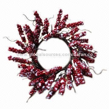 LED Battery Garland with Red Fruits, Used for Candles