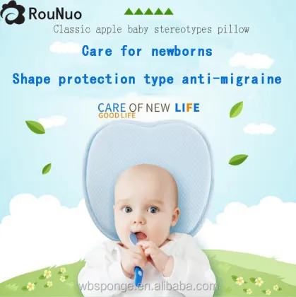 organic cotton foam baby wedge head shape pillow