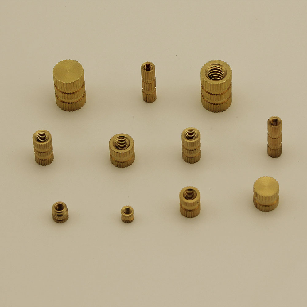 CNC brass knurled threaded insert nuts toothed nuts