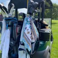 Printed microfiber waffle golf towel