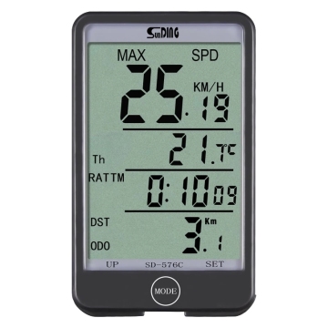 Bike Digital Speedometer with Backlight LCD Display, Odometer, Stopwatch, and Water-resistant