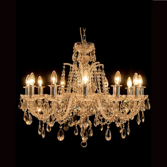 Antique Maria Theresa 12-Light Crystal Chandelier for Restaurants