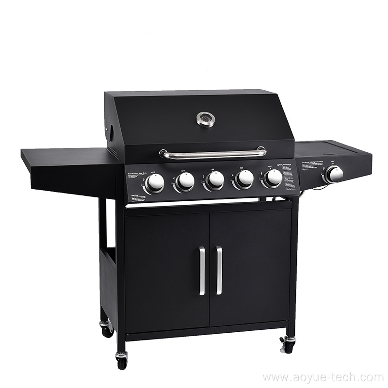 Outdoor Propane Gas Grill With Side Burner