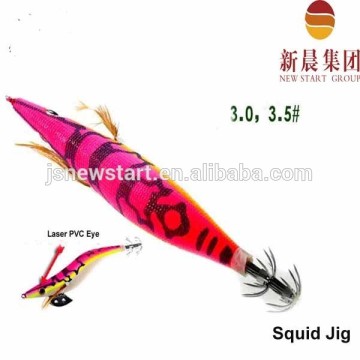 13cm 20g 3.5# laser pvc eye japanese squid jig wtih 2 rows of hook near tail