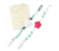 BPA gratis blommor silikon baby nappklipp