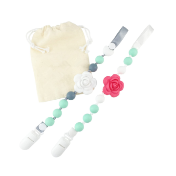 BPA Free Flower Silicone Baby Pacifier Clip