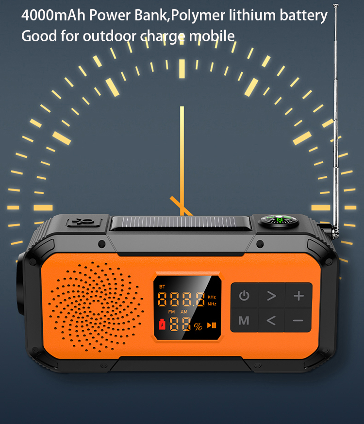 Emergency AM/FM Radio Multi Bluetooth Solar Smorter