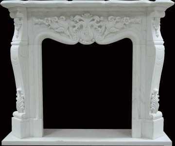 Hand carved marble fireplace