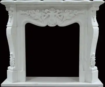 Hand carved marble fireplace
