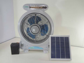 14'' handheld battery operated fan LED solar power