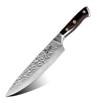 Top Sale AUS-10 Steel 67-Layer Damascus Chef Knife with Pakkawood Handle