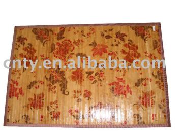 Natural bamboo floor mat