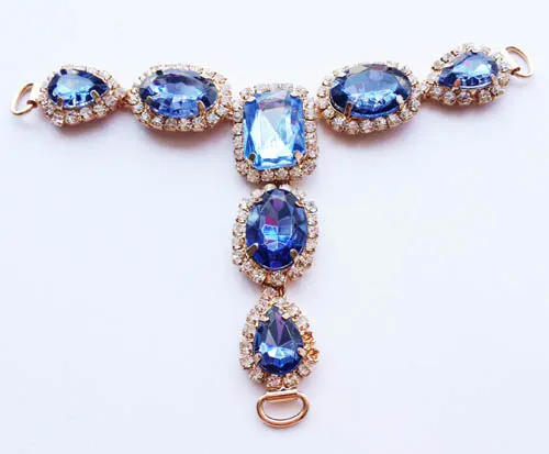 Blue Gem Stone Embellished for T Bar Sandals