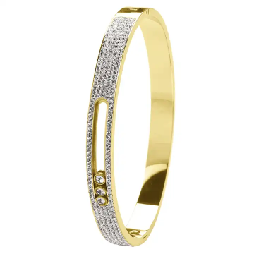 Custom Wholesale OEM Stainless Steel Slide Crystal Rhinestone Bangles
