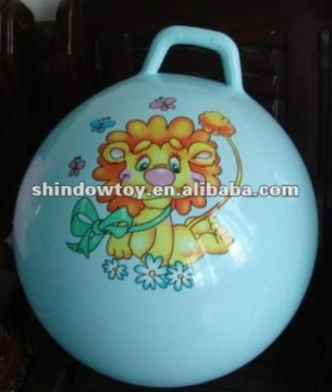Lovely pvc quadrate handle jumping ball play ball