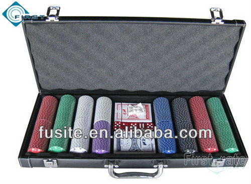 Leatherette 400pcs Poker Chip Set