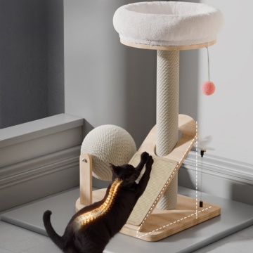 Cat durable grattant: Cadre d'escalade interactif avec jouet de sisal naturel