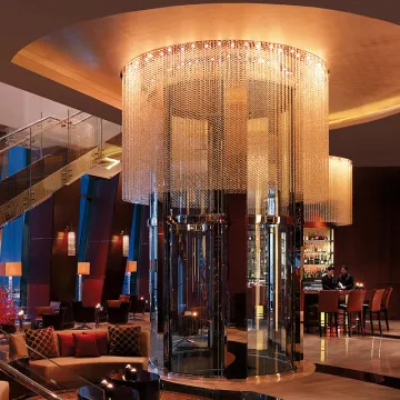 Modern Art Deco Glass Crystal Luxury LED Ceiling Chandelier for Hotel Lobby