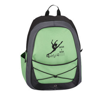 Sports backpack bag, made of 600D canvas, measures 17 x 12-1/2 x 7"