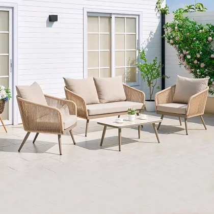 Woven Patio Furniture Set for Hotels, Apartments, and Home Offices