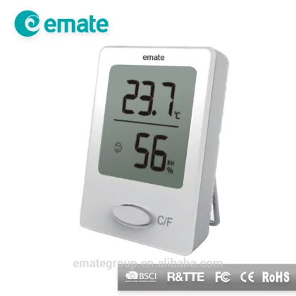 White Case Thermo-Hygro Meter with Magnet Hole