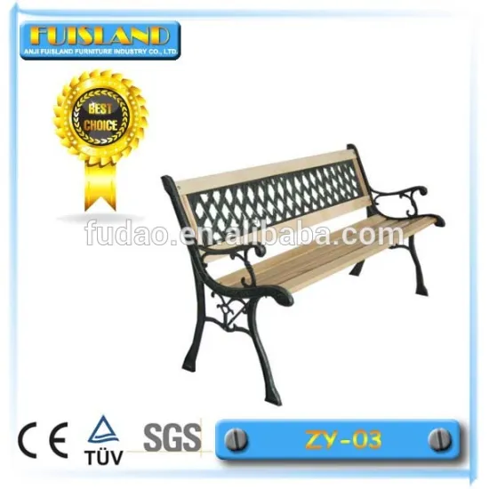 hardwood and cast iron park bench