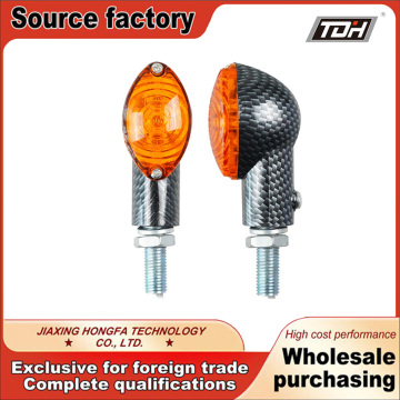 Highlighting orange square carbon fiber bullet turn signal