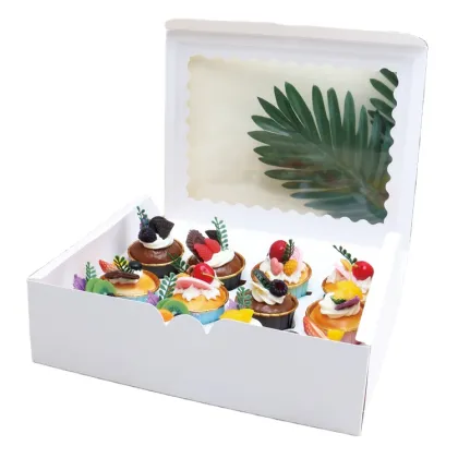 Custom Printed Muffin, Cupcake, and Cheesecake Boxes with Windows for Dessert Packaging