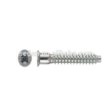 Deep hole Hex Drive Confirmat Screw Flat end