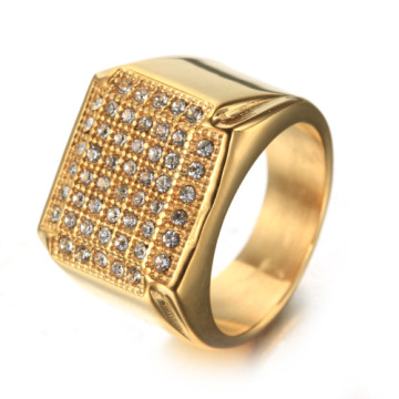 Fashion custom silver square diamond ring