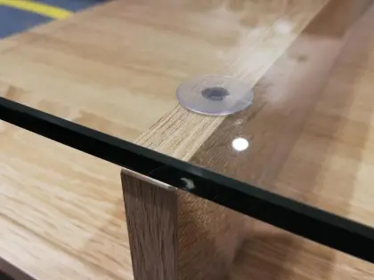 Wooden Study Desk Glass Top