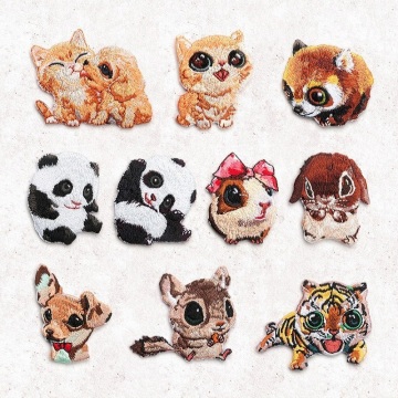 Beaux animaux patchs de broderie fer sur coudre sur