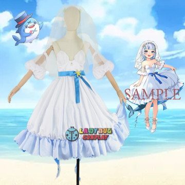 Vtuber Gawr Gura Ch. hololive-EN Costume Wedding dress