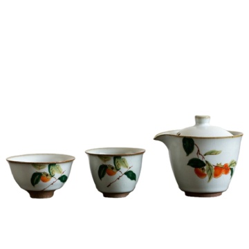 Handmade Chinese Ceramic Tea Set with Teapot, Cups, and Case for Portable Gongfu Tea