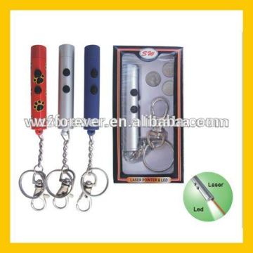 3 in 1 Red Laser Pointer With LED Keychain