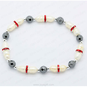 pearl Hematite stretch bracelet