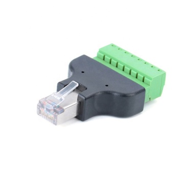 RJ45 Male to 8 Pin Screw Terminal Adaptor for CCTV DVR