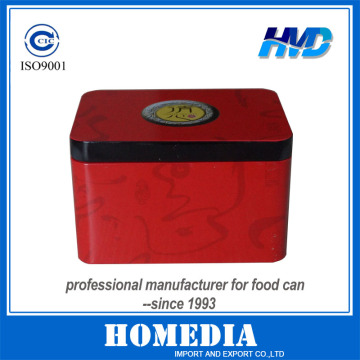 Square tea tin box