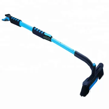 Snow Removal Tool: Heavy Duty Aluminum Handle Soft Bristle Snow Brush and Ice Scraper