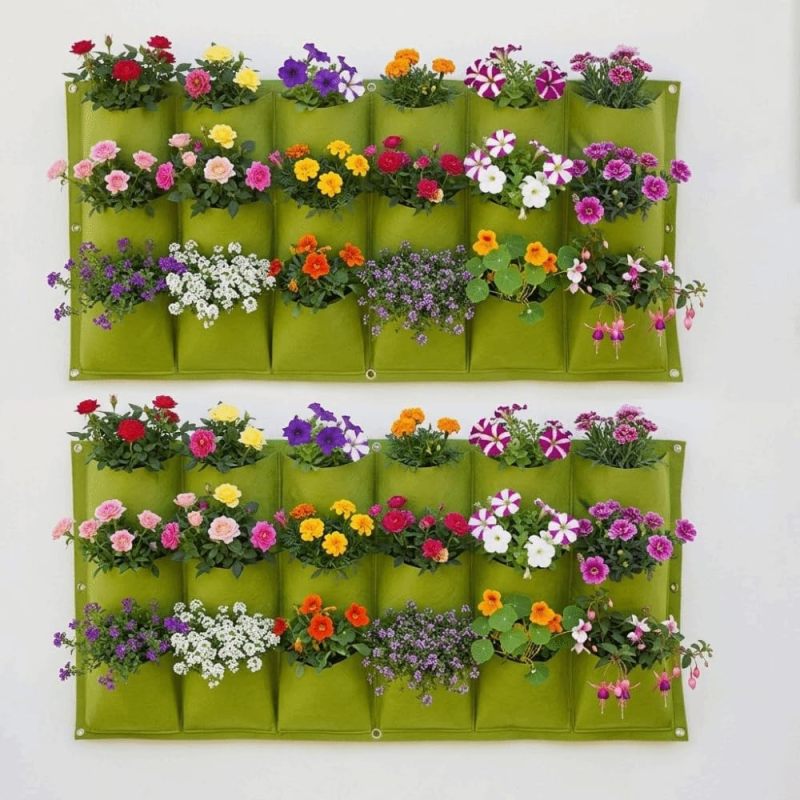 18 Pocket Hanging Wall Planter Grow Bags