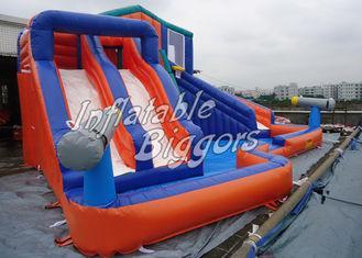 Commercial Red Inflatable Water Slidei Cannons For Adults ,