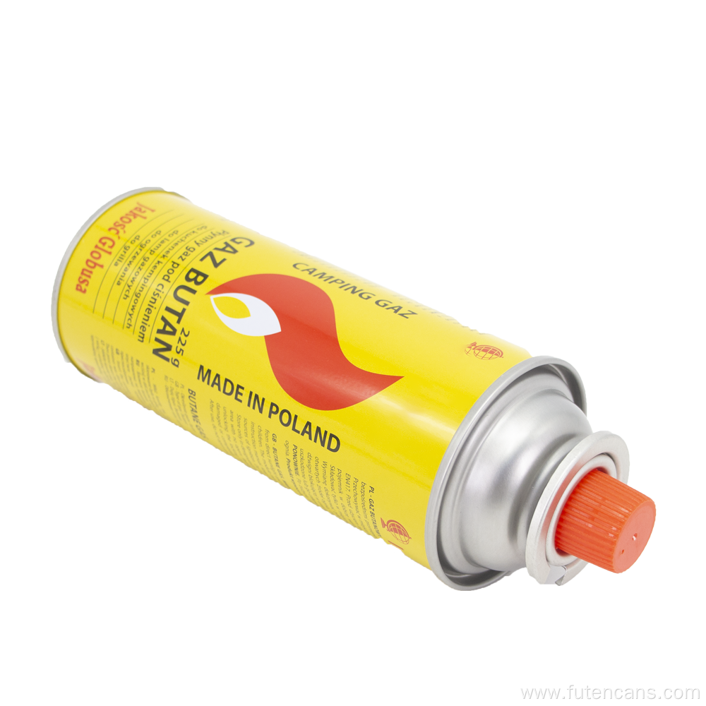 223g 225g 227g butane gas can with valve