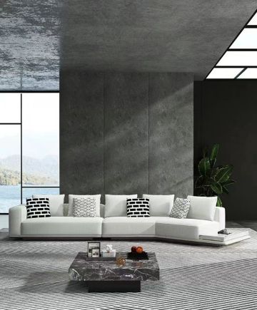 Minimalist Horizon Marble Edge Sofa Set