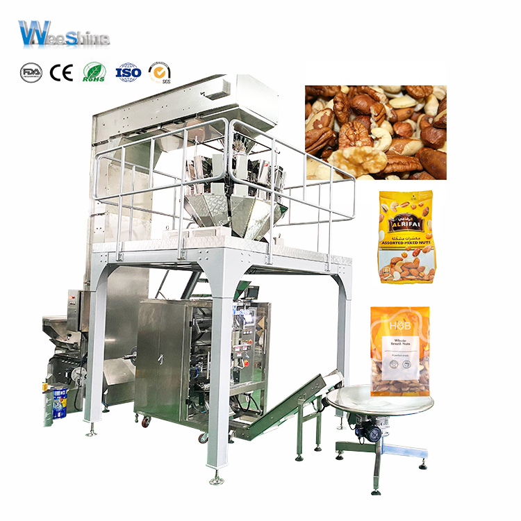 Máquina de embalaje de papas de palomitas de maíz automática