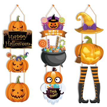 Halween Ghost Face Pumpkin Port Hangings con cappello da strega - Trick o Treat Sign per il 2023