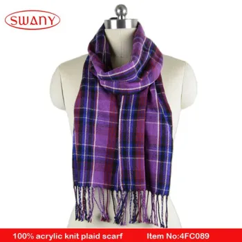 WOMEN WOVEN PRINTED FRINGED MULTICOLORED CHECKED SCARF