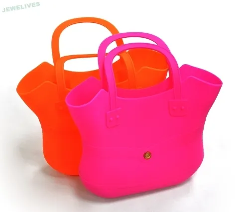Colorful Silicone Shopping Bags With Delicate Glitters 